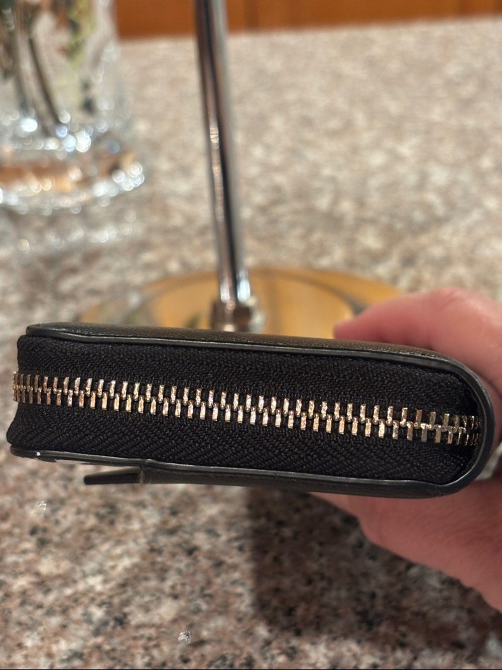 kate spade Black Cat Zip Wallet with Leopard Trim - Picture 7 of 16